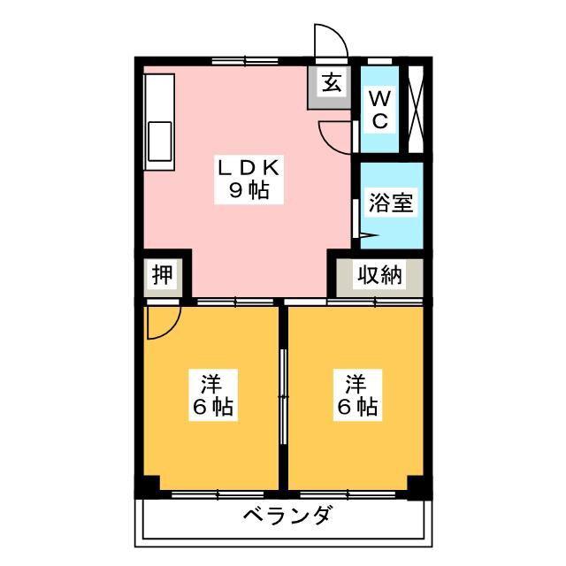 メゾン サンリフレッシュ(2LDK/1階)の間取り写真