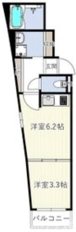 SMITH堺(1DK/2階)の間取り写真