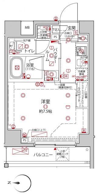 クレイシア森下ステーションサイト(1K/2階)の間取り写真