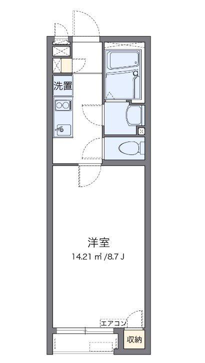 ジュネス南栗原(1K/2階)の間取り写真