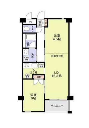 K-HOUSE(1LDK/6階)の間取り写真