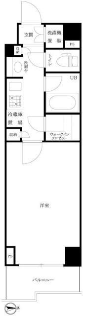 ルーブル桜新町(1K/5階)の間取り写真
