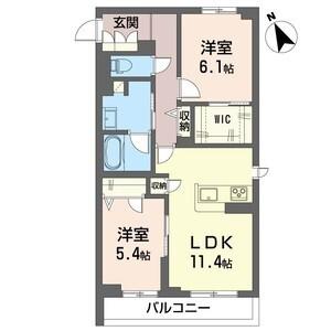 RAFFINE(2LDK/3階)の間取り写真