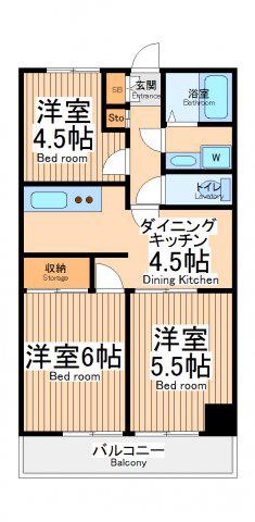 ウィルヴィラージュⅠ(3DK/3階)の間取り写真