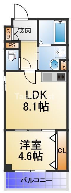 SOAR MORINOMIYA(1LDK/1階)の間取り写真