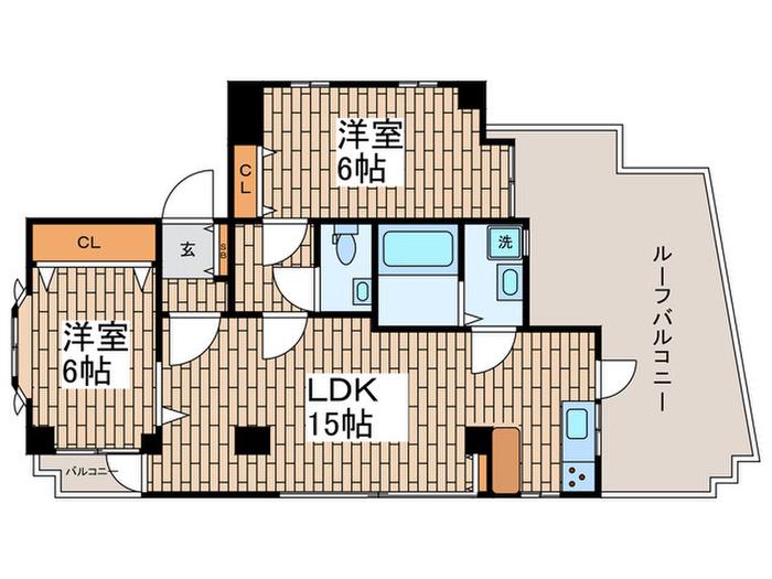 シュゼル三浦(2LDK/5階)の間取り写真