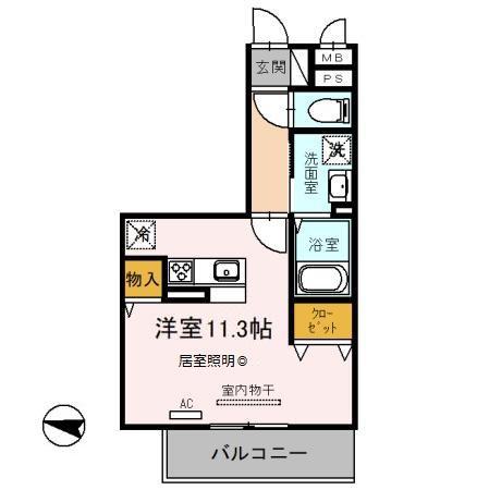 ユートリーX(ワンルーム/2階)の間取り写真