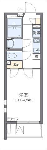 クレイノHIKARI(1K/4階)の間取り写真