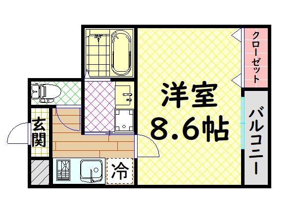 フジパレス堺南長尾VII番館(1K/1階)の間取り写真