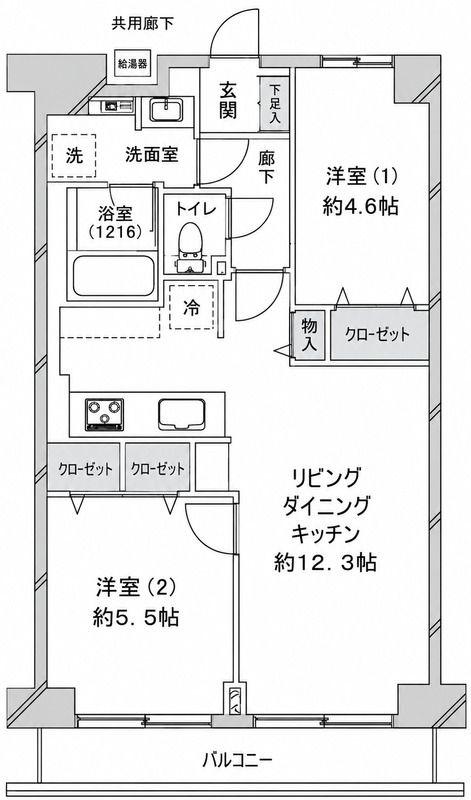 リバーサイドタウン木場南スカイハイツ(2LDK/8階)の間取り写真