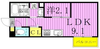 REGALEST ADAGIOレガリスト アダージョ(1LDK/3階)の間取り写真