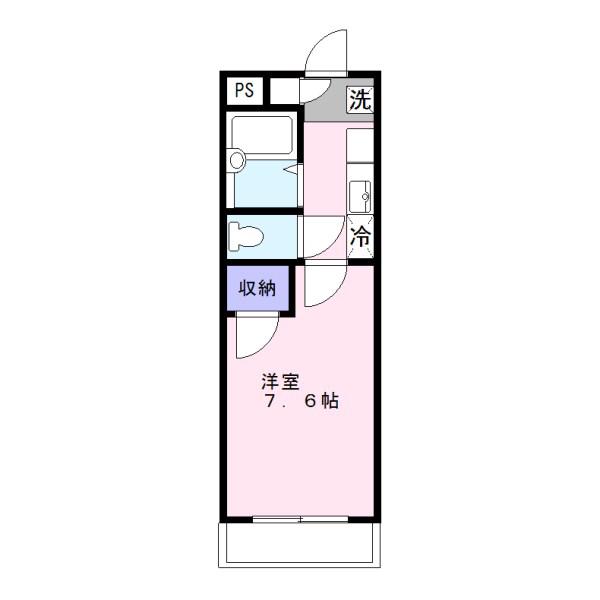 プラザ北野(1K/1階)の間取り写真