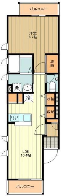 シティハイツ国立(1LDK/2階)の間取り写真
