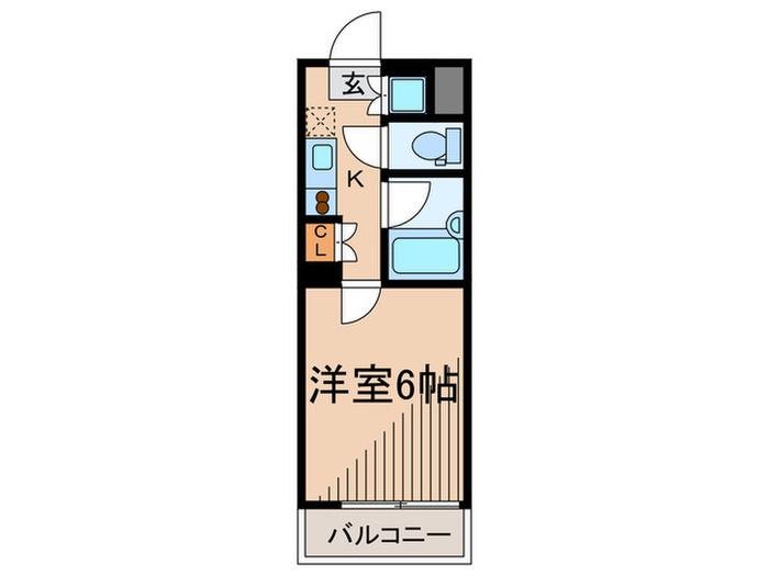 ルーブル蒲田南(1K/2階)の間取り写真