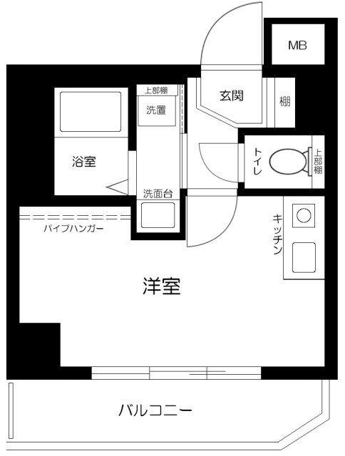 ダイアパレス池尻大橋(ワンルーム/2階)の間取り写真