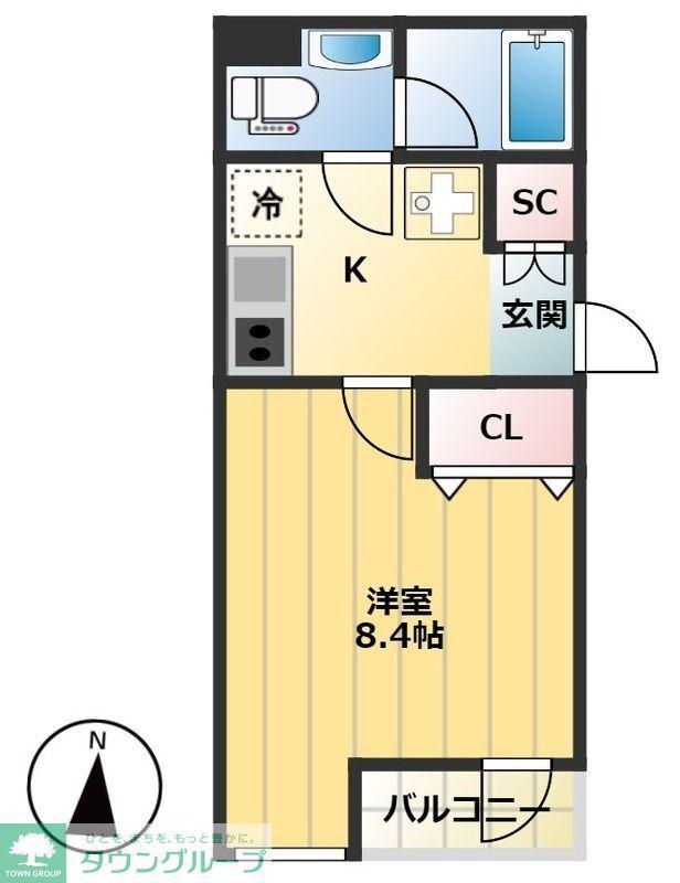 C-SQUARE RIN(1K/2階)の間取り写真