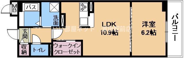 メディカル松下南(1LDK/3階)の間取り写真