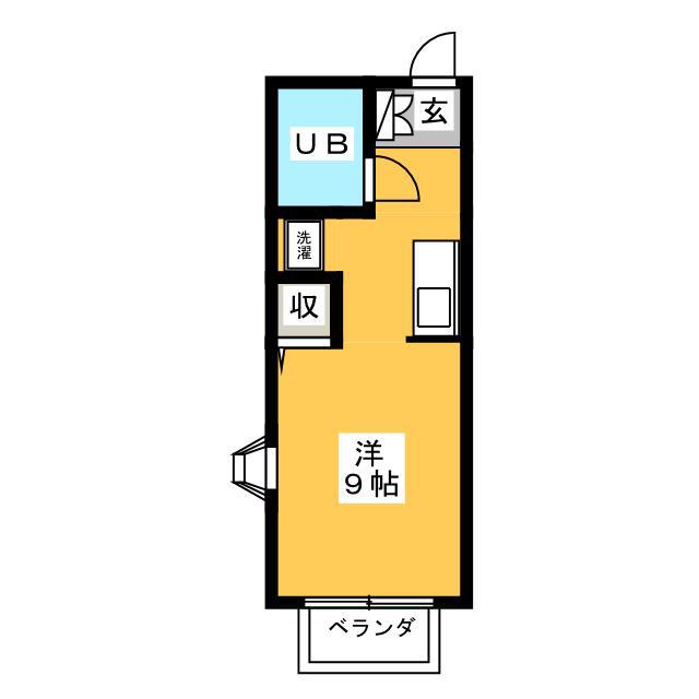 メイゾンやくしB(ワンルーム/2階)の間取り写真