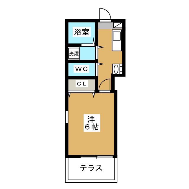 フルール篠原台(1K/1階)の間取り写真