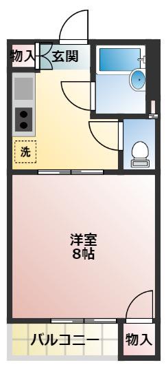 遠藤ビル(1K/2階)の間取り写真