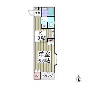 ジャストハイツA(1K/1階)の間取り写真