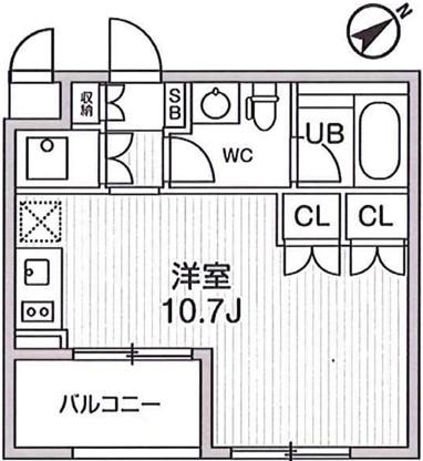 大田西馬込レジデンス(ワンルーム/2階)の間取り写真