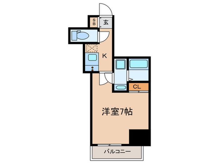 セレニテ兵庫エクラ(1K/2階)の間取り写真