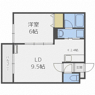 ランドロワ(1LDK/1階)の間取り写真