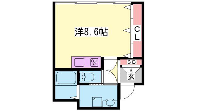 シャトー三和南車崎(ワンルーム/2階)の間取り写真