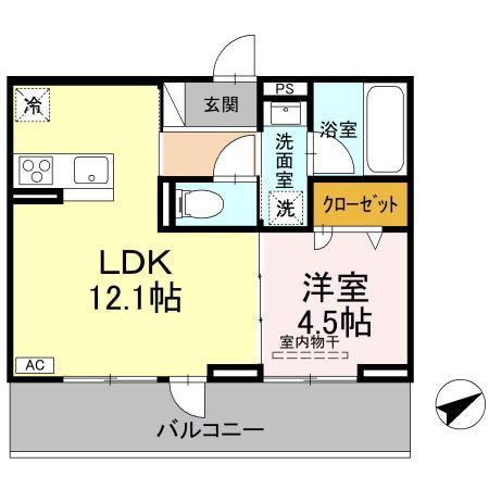 CASA MOLTI(1LDK/3階)の間取り写真
