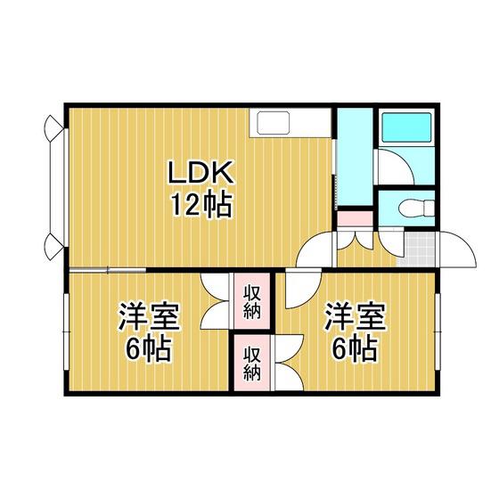 シャルマン緑町(2LDK/3階)の間取り写真
