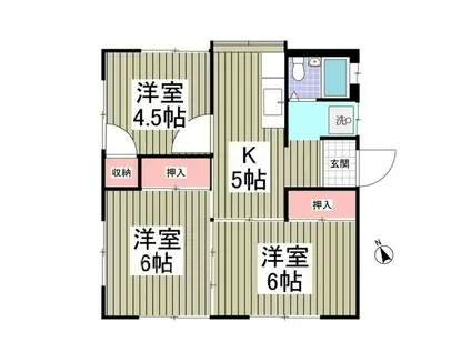 下佐野コーポ1(3DK/1階)の間取り写真