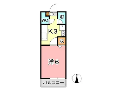 サンリットせのお(1K/2階)の間取り写真