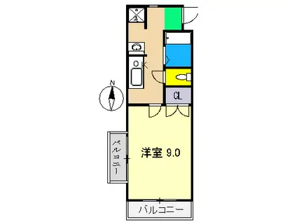 エントランスパークビル(1K/3階)の間取り写真