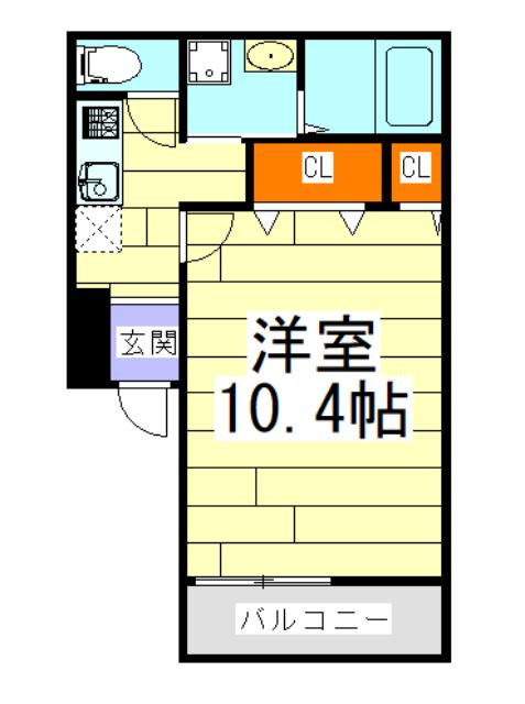 フジパレス月出町III番館(1K/3階)の間取り写真