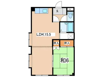 アサヒライオンズ(1LDK/2階)の間取り写真