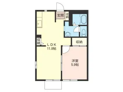 ボナ-ル・清川(1LDK/1階)の間取り写真