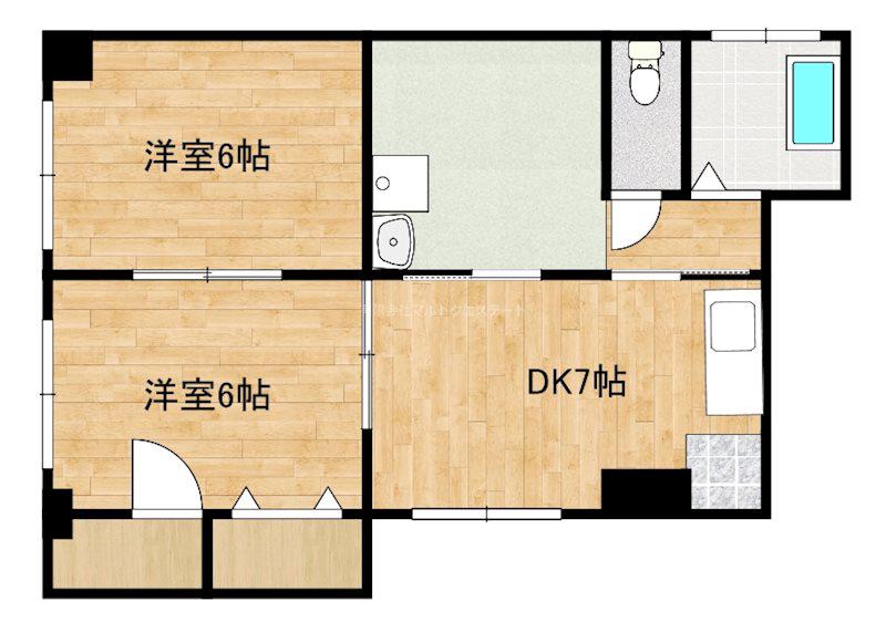 上吉ビル(2DK/2階)の間取り写真