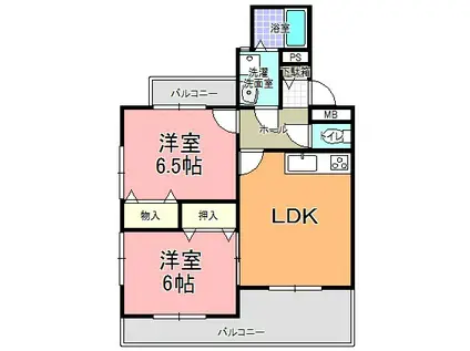 サンライズM・T(2LDK/3階)の間取り写真