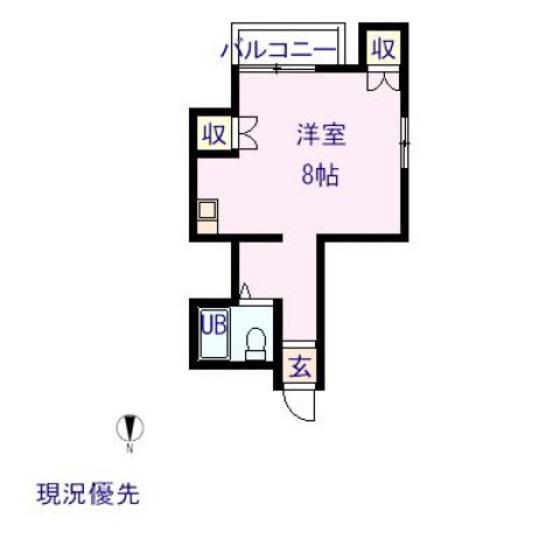 吉川ビル(ワンルーム/3階)の間取り写真