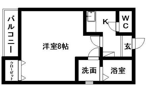 クレフラスト遠州曳馬駅(1K/2階)の間取り写真
