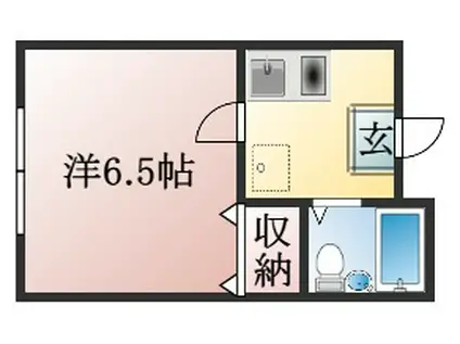 ハイツ駅南(1K/1階)の間取り写真