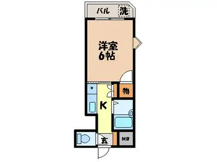 メゾンエスポワール家野町(1K/1階)の間取り写真