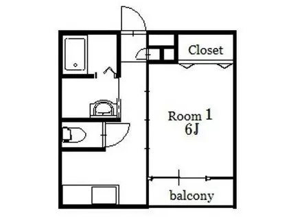 レスポワールI(1K/1階)の間取り写真