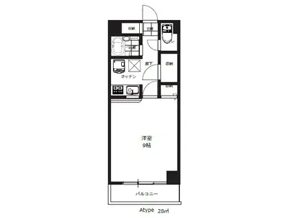 イルパラッツオ(1K/4階)の間取り写真