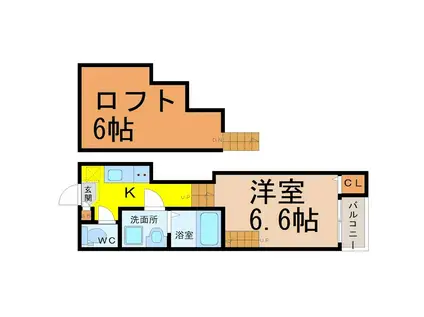 ライフステージ(1K/2階)の間取り写真
