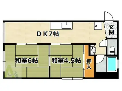 風見鶏フラワー館(2DK/3階)の間取り写真