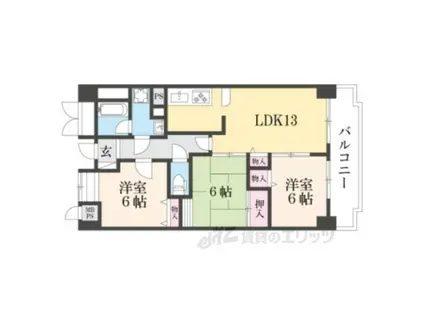 エール豊岡(3LDK/6階)の間取り写真