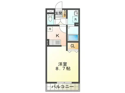 GREAT ADVANCE(ワンルーム/2階)の間取り写真