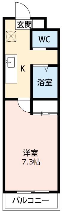 A・CITY八帖(1K/5階)の間取り写真
